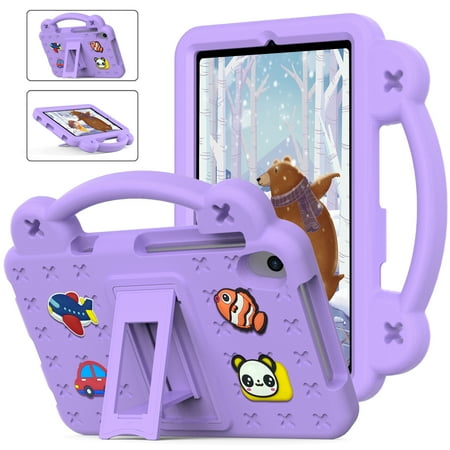 Cute Kids Case for Walmart Onn 8 Inch Tablet Case 2024 Model 100135923, EVA Rubber DIY Figures Handle Stand Lightweight Bumper Rugged Kids Friendly Case Cover for Onn 8 Inch Tablet, Lightpurple