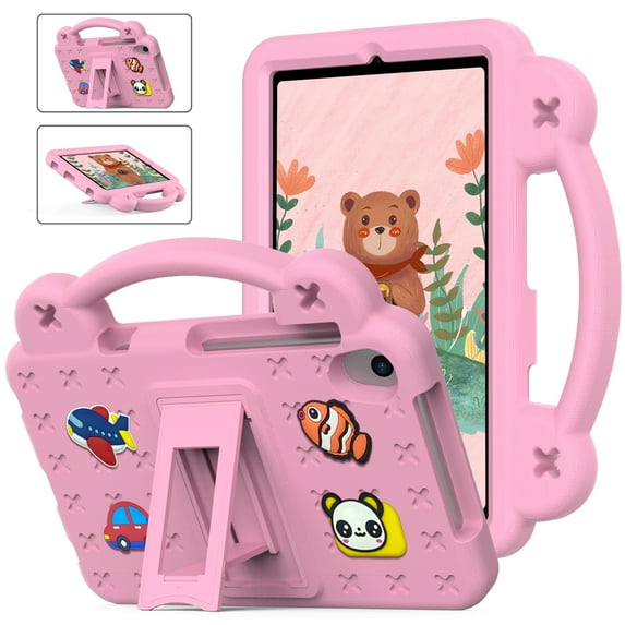 Cute Kids Case for Walmart Onn 8 Inch Tablet Case 2024 Model 100135923, EVA Rubber DIY Figures Handle Stand Lightweight Bumper Rugged Kids Friendly Case Cover for Onn 8 Inch Tablet, Pink