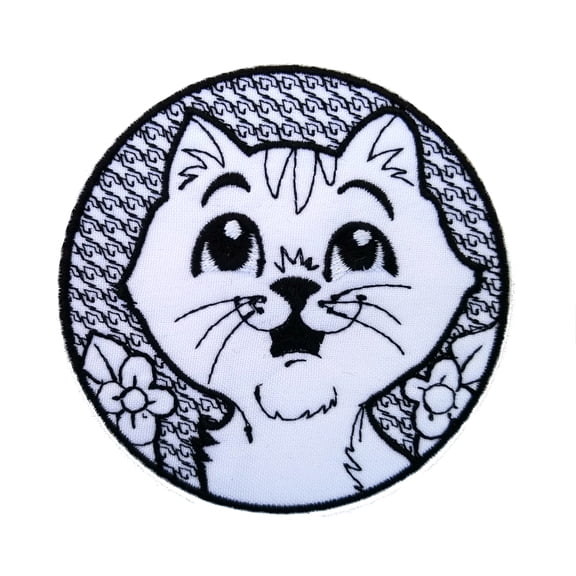 Cute Kids Cat Embroidered Sew/Iron On Patch
