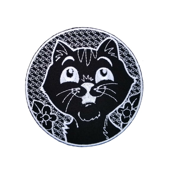 Cute Kids Cat Embroidered Sew/Iron On Patch