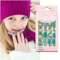 Cute Kids Christmas Nail Stickers - 24pc Patch Pack for Festive Manicure - Wearable for Children 24PCS