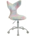 thumbnail image 1 of Cute Kids Desk Chair, Soft Fuzzy Computer Chair for Girls Teen Reading Study Adjustable Swivel Rolling Task Chair Vanity Chair with  Sparkling Back(Pink Rainbow), 1 of 7