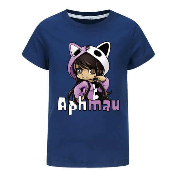 Cute Kids Girl Anime Kawaii T-Shirt Aphmaus Tops Tee Summer Clothes Causal Wear Shirt Short Sleeve T Shirts Age 4-13 Years