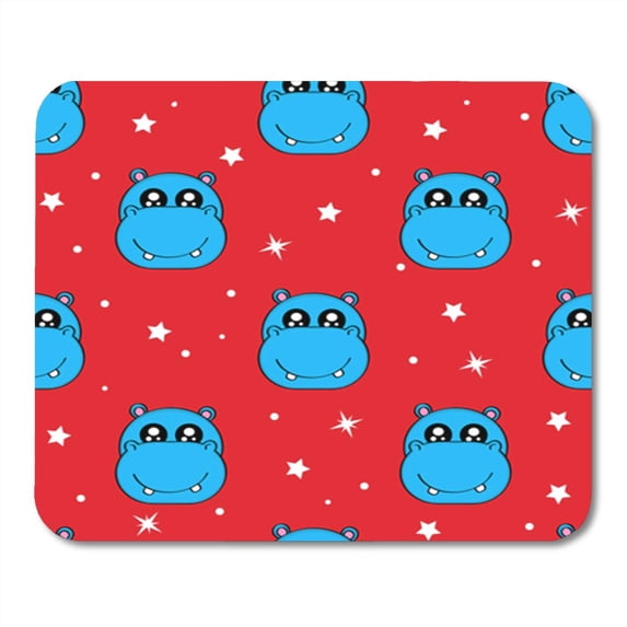 Cute Kids Hippo Pattern for Girls and Boys Colorful Stars Mousepad Mouse Pad Mouse Mat 9x10 inch