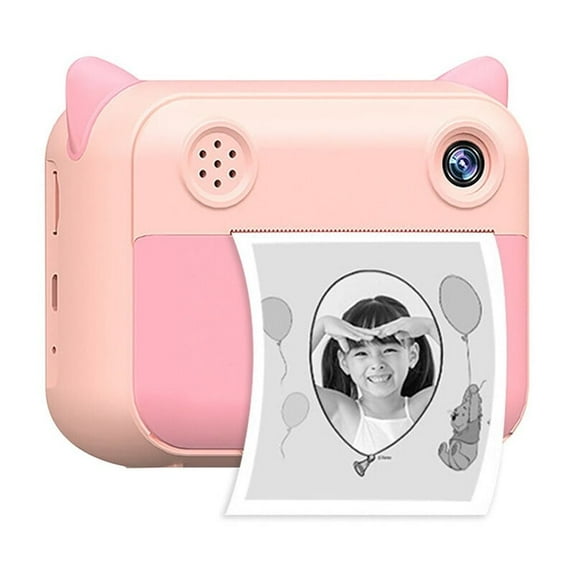 Cute Kids Instant Print Camera 1080P Digital Video Camera Dual Camera Lens 12MP 2.4 Inch LCD Screen Built-in Battery Birthday Festival Christmas Gift for Boys Girls