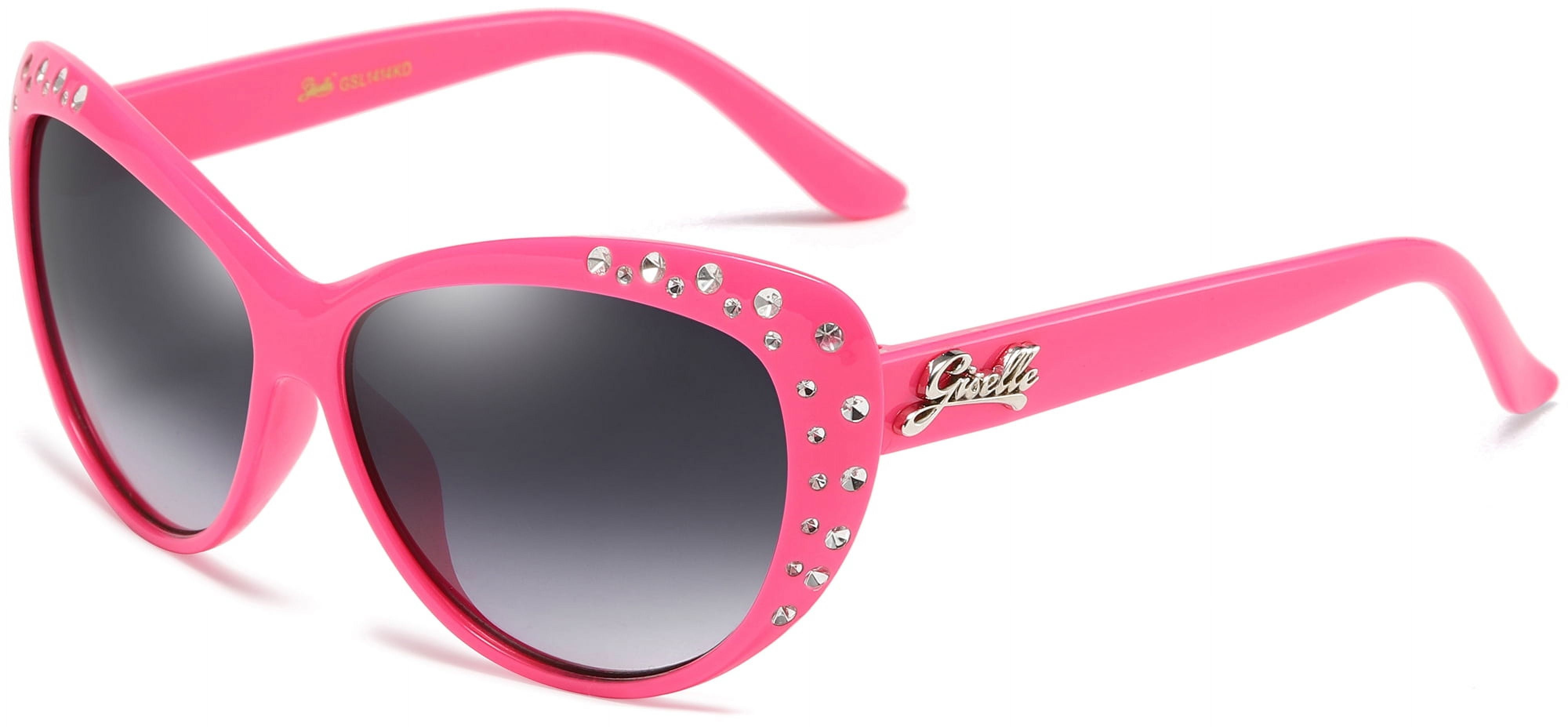 Giselle Cat Eye Rhinestone Kids Retro Sunglasses for Teens Girls Children Age 6 14 Trendy Glasses