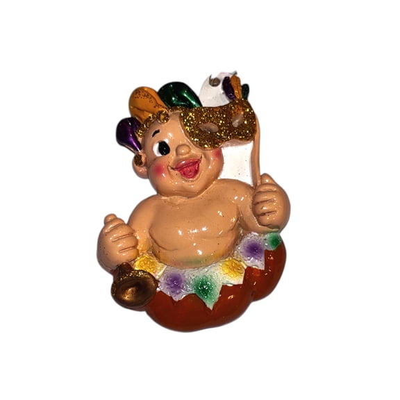Cute King Cake Baby Jester Ornament New Orleans Mardi Gras Christmas Tree Decor
