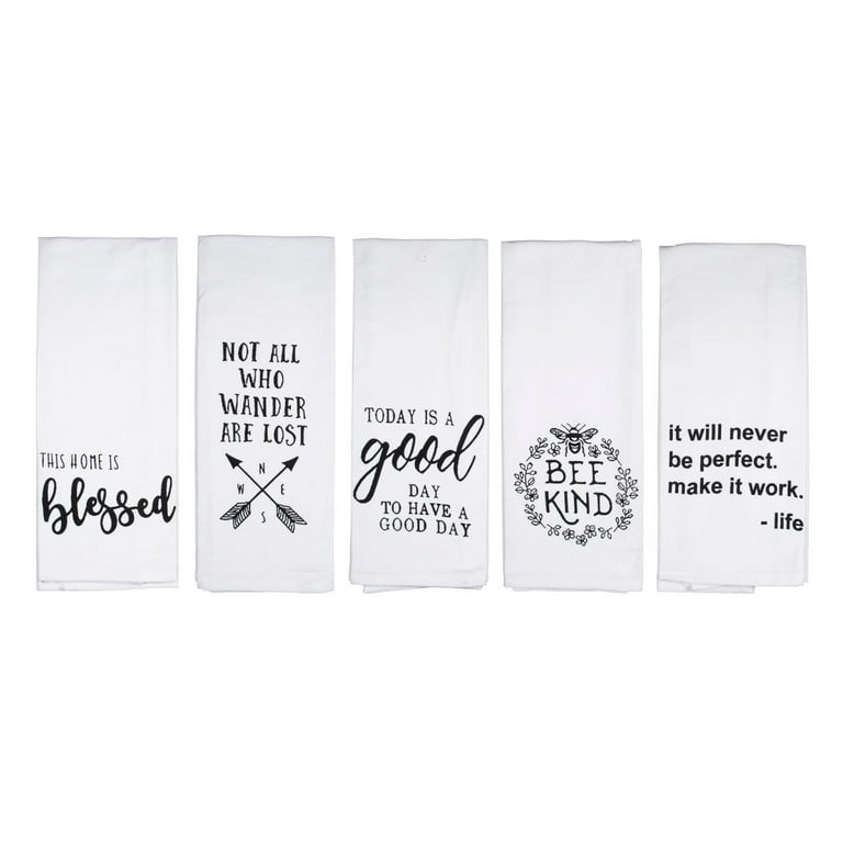 Cute Kitchen Towels Set Inspirational Dish Towels Fun Sayings Flour Sack  Towels Cotton 16x28 5 Piece