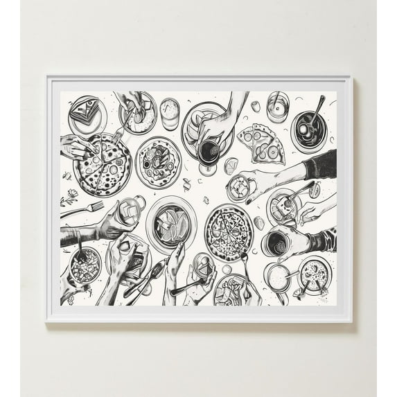 Cute Kitchen Wall Art, Minimalist Cheers, Mid Century Poster, Dining Deco, Gallery Wall Art, Wall Art Wall Art, Modern Wall Decor, 8x12 UNFRAMED