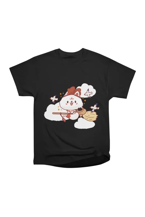 Cute Kitsune Fox Witch T-Shirt Tee Gift For Him Merch For Her Apparel For Friend
