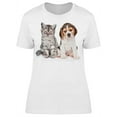 thumbnail image 1 of Cute Kitten And Beagle Dog T-Shirt Women -Image by Shutterstock, Female XX-Large, 1 of 2