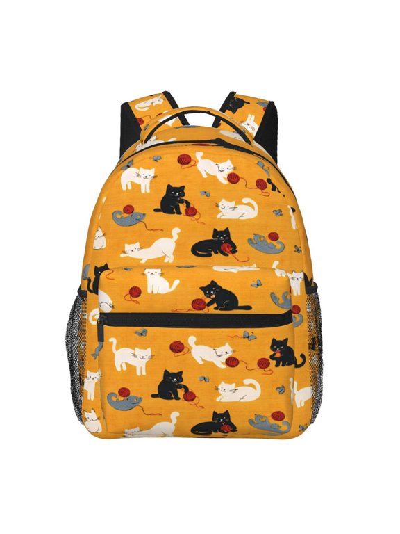 Cute Kitten Cartoon Cat Yarn Backpack Lightweight Travel Bag for Men and Women
