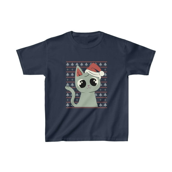 Cute Kitten Cat Christmas Kids T-Shirt