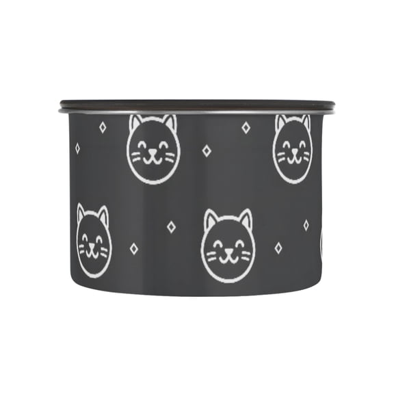 Cute Kitten Cats Airtight Coffee Bean Canister 17oz Food Storage Containers with Lids For Gournd, Tea, Sugar, Flour, Rice, Cereal, Candy Cookie Jar