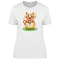 thumbnail image 1 of Cute Kitten Eating Lollipop T-Shirt Women -Image by Shutterstock, Female Medium, 1 of 2