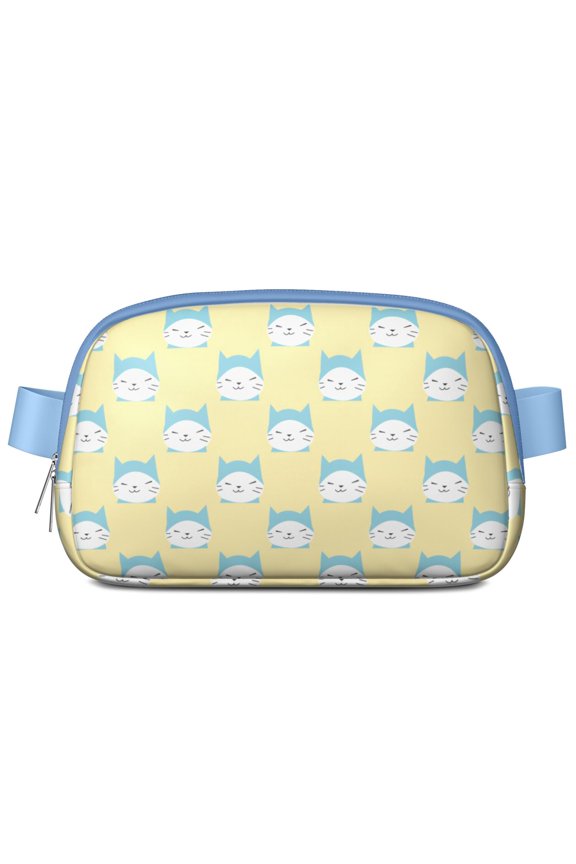 Cute Kitten Fanny Pack - Waterproof Adjustable Waist Bag with Paw Prints, Lightweight Belt Bag for Travel, Dog Walking & Pet Lovers
