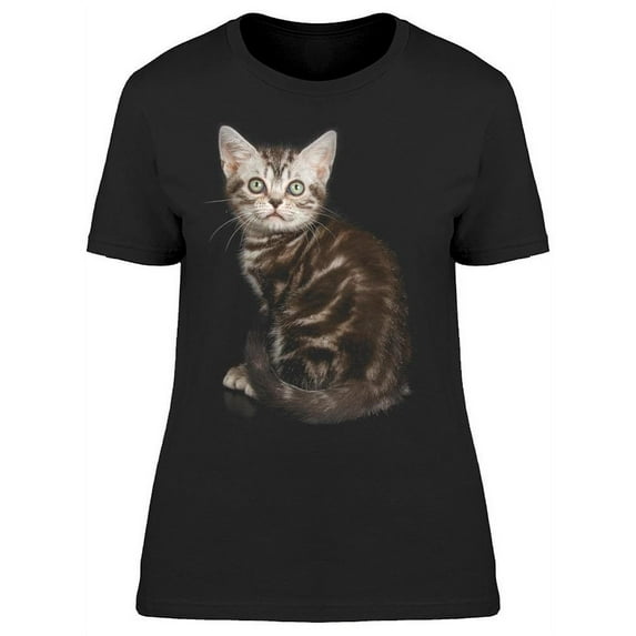 Cute Kitten, Looking Up T-Shirt Women -Image by Shutterstock, Female 3X-Large