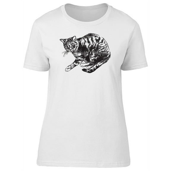 Cute Kitten, Pet Sketch Tee Women's -Image by Shutterstock