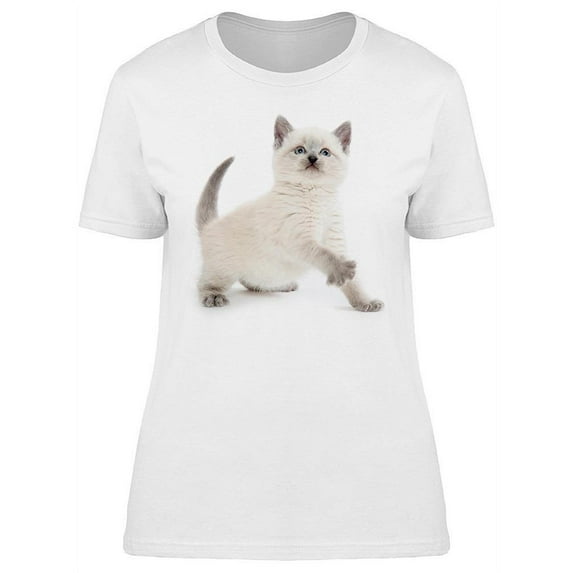 Cute Kitten Scratches The Air T-Shirt Women -Image by Shutterstock, Female XX-Large