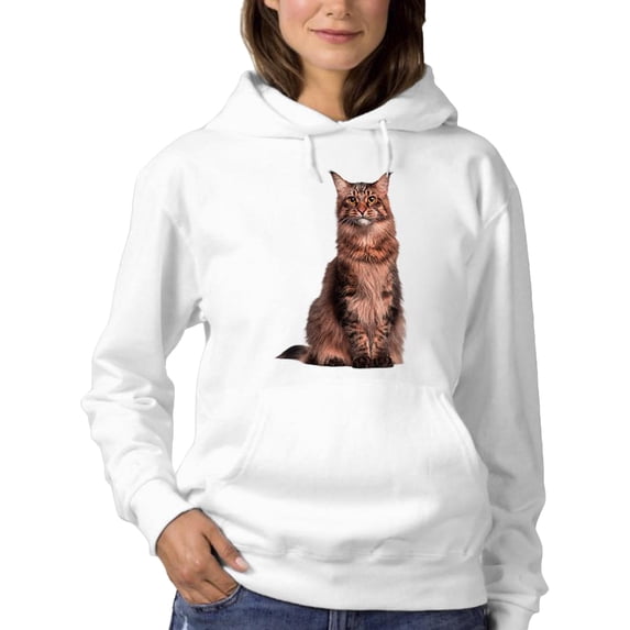 Cute Kitten Sits Hoodie Women -SPIdeals Designs, Female 5X-Large