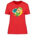 thumbnail image 1 of Cute Kitten Sleeping Cartoon T-Shirt Women -Image by Shutterstock, Female x-Large, 1 of 2