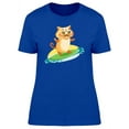 thumbnail image 1 of Cute Kitten Surfing Cartoon T-Shirt Women -Image by Shutterstock, Female XX-Large, 1 of 2