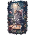 thumbnail image 1 of Cute Kitten Tea Party Cat Animal Jungle Adventure Fun Colorful Animals Forest Creature Wall Art Sticker Designs Vinyl Stickers For Home House Walls Rooms Windows Bedroom Decoration Size (24x28 inch), 1 of 1