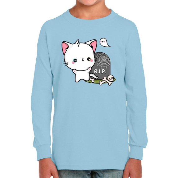 Cute Kitten W Ghost Long Sleeve Toddler -Image by Shutterstock, 3 Toddler
