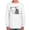 thumbnail image 1 of Cute Kitten W Ghost Long Sleeve Toddler -Image by Shutterstock,  3 Toddler, 1 of 4