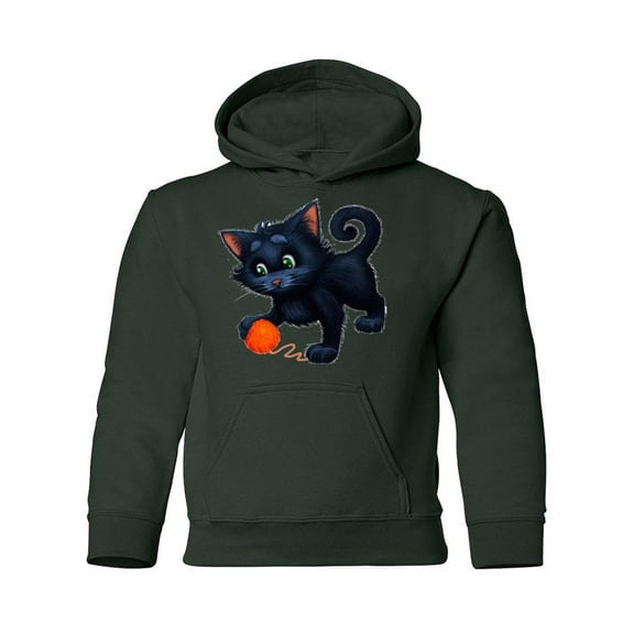 Cute Kitten With A Ball Hoodie Juniors -Image by Shutterstock, Large