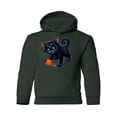 thumbnail image 1 of Cute Kitten With A Ball Hoodie Juniors - Youth Hoodie, Forest Green, Small, 1 of 4