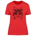 thumbnail image 1 of Cute Kitten With Bandana, Sketch T-Shirt Women -Image by Shutterstock, Female Medium, 1 of 2