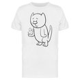 thumbnail image 1 of Cute Kitten With Bird Cartoon T-Shirt Men -Image by Shutterstock, Male Large, 1 of 2