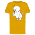 thumbnail image 1 of Cute Kitten With Bird Cartoon Tee Men's -Image by Shutterstock, 1 of 2