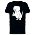 thumbnail image 1 of Cute Kitten With Bird Cartoon Tee Men's -Image by Shutterstock, 1 of 2