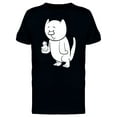 thumbnail image 1 of Cute Kitten With Bird Cartoon T-Shirt Men -Image by Shutterstock, Male x-Large, 1 of 2