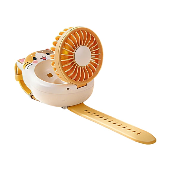 Cute Kitten Wrist Fan, Portable Rechargeable Mini USB Fan for Kids, 3 Speed Adjustable Personal Cooling Fan, Cartoon Cat Design Wearable Fan for Summer, Travel, School, Outdoor Activities