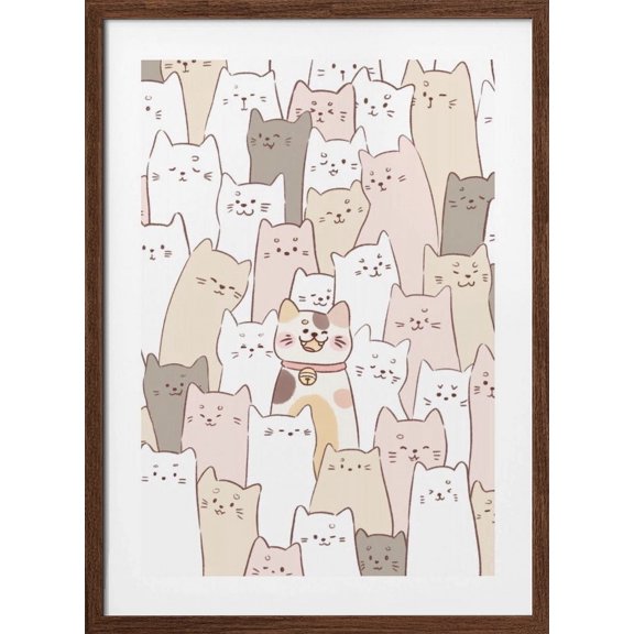 Cute Kitten lock Framed Art Modern Wall Decor