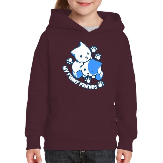 Cute Kittens Best Friends Hoodie Juniors -Image by Shutterstock, Large