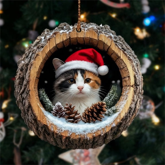 Cute Kittens Christmas Ornament, Forest Animal Decoration, Handmade Animal Christmas Ornaments, Farm Ornaments for Christmas Tree