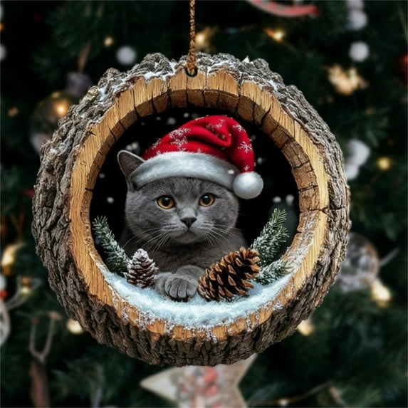 Cute Kittens Christmas Ornament, Forest Animal Decoration, Handmade Animal Christmas Ornaments, Farm Ornaments for Christmas Tree