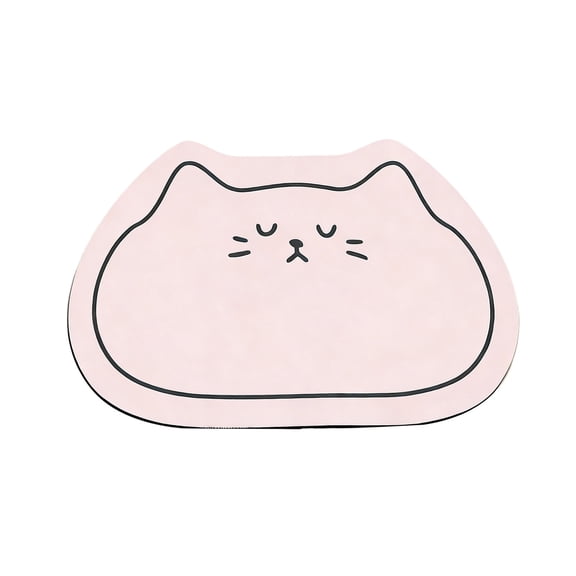 Cute Kittens-Patterned Diatomaceous Earth Mat Suitable for Bathrooms and Kitchens Featuring Against-Slide Fast-Drying and Liable-To-Clean Properties