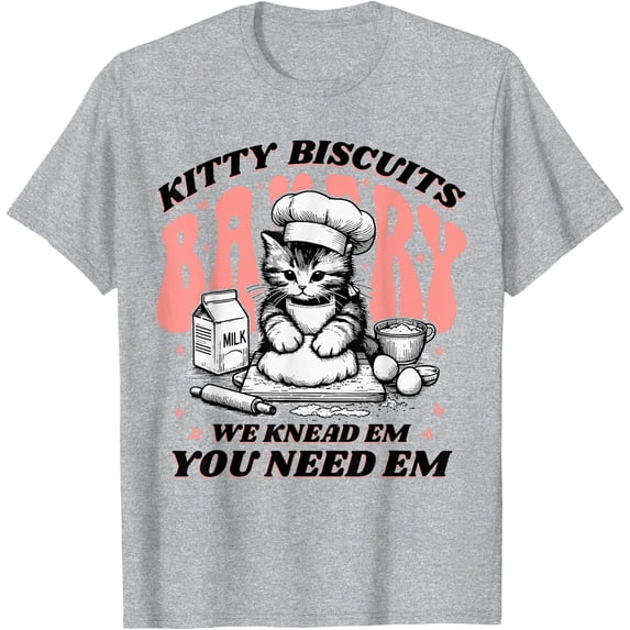 Cute Kitty Biscuits Bakery Funny Cat Lovers Baking Unisex T-Shirt