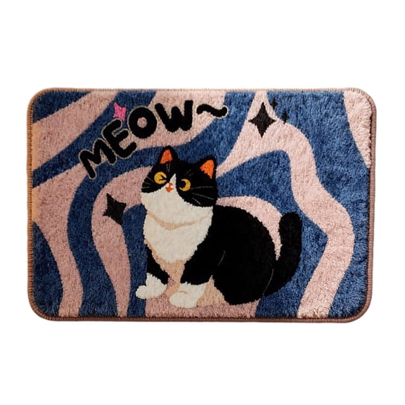 Cute Kitty Cat Door Mat Outdoor Indoor Welcome Mats Front Doormat Non Entrance Rugs For Front Door Inside Outside Entry Patio