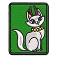 thumbnail image 1 of Cute Kitty Cat Reindeer Christmas Applique Multi-Color Embroidered Iron-On Patch - 2.0 Inch Mini, 1 of 5