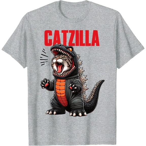 Cute Kitty Catzilla Cat Moms & Dads Unisex T-Shirt for Men Women Kids Toddler