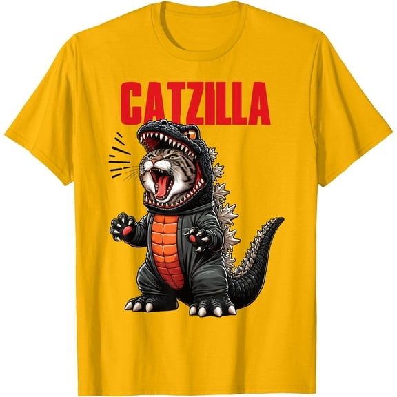 Cute Kitty Catzilla Cat Moms & Dads Unisex T-Shirt for Men Women Kids Toddler