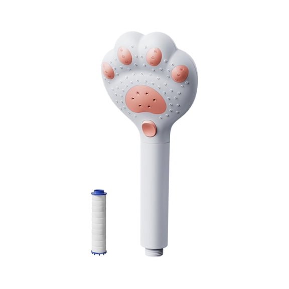 Cute Kitty Paw Handheld Showerhead, Personalized Design, 3 Versatile Spray Modes, Integrated Water Filtration, Ideal for Relaxation and Thorough Cleaning, Perfect for Cat Lovers