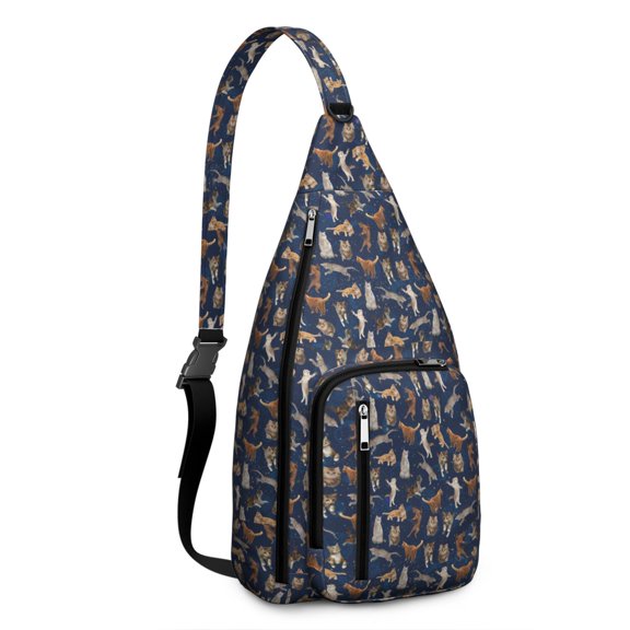 Cute Kitty Sling Backpack&nbsp;- Adorable Cat Lover Shoulder Bag, Lightweight for Hiking & Outdoor Activities