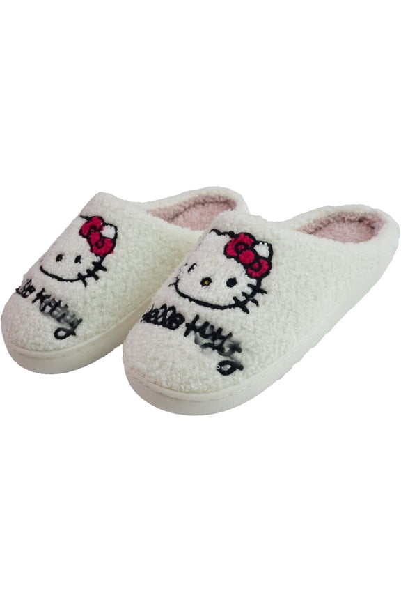 Cute Kitty Slippers For Women Soft Plush Warm Kawaii Cat Slip-On Slippers Cozy Indoor Outdoor Slippers